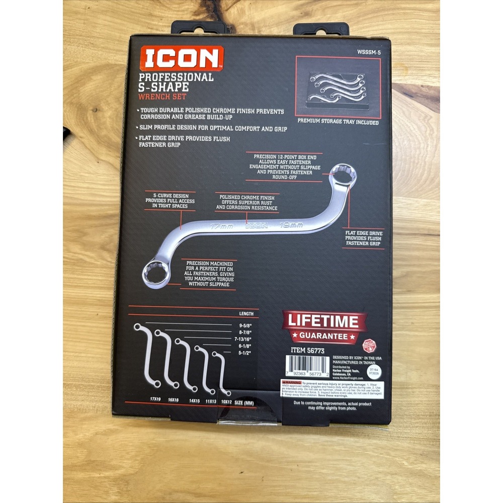 Icon S Shape Wrench Set & Icon Angle Open End Set & Icon Crowfoot Wrench-Metric - Picture 5 of 11